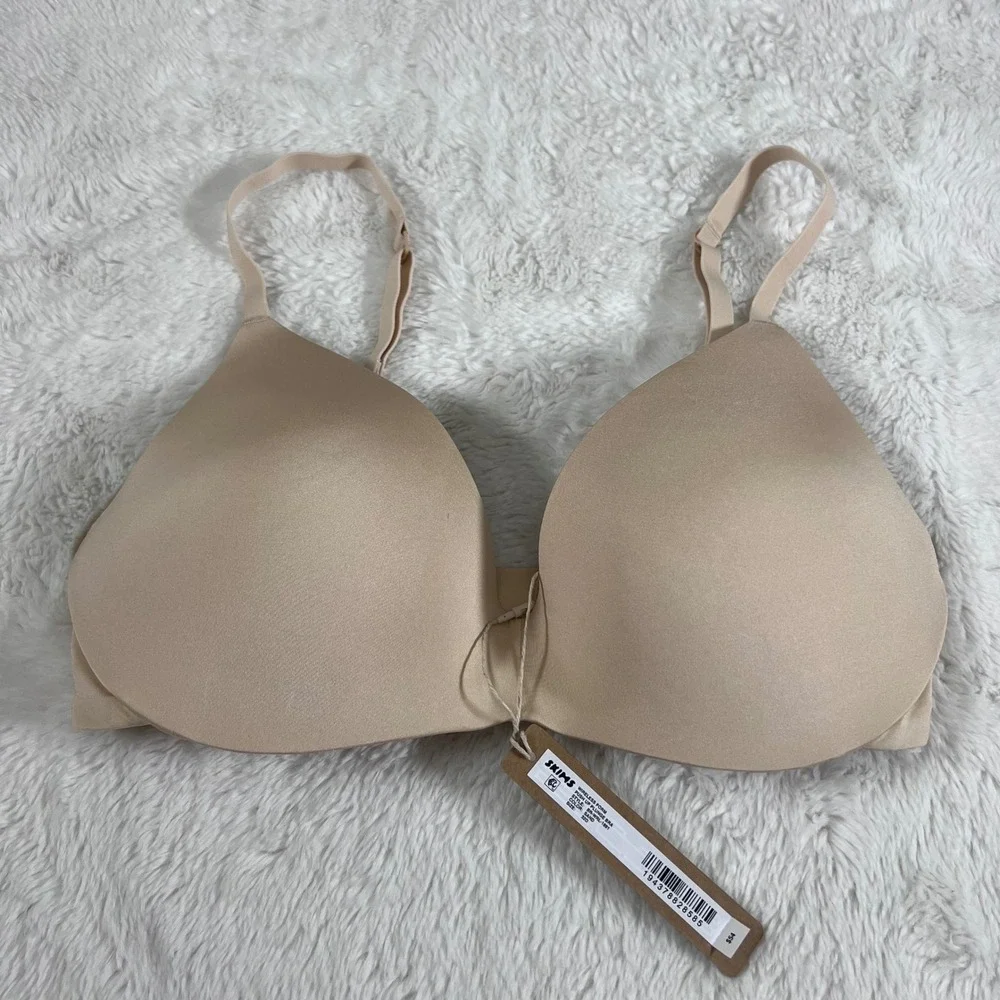SKIMS Wireless Form Push‎ Up Plunge Bra Sand 32D BR-WRL-1891 NEW - Picture 4 of 14